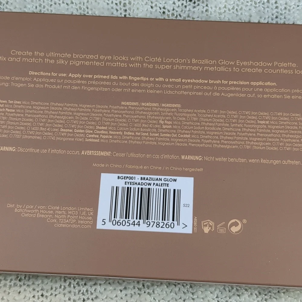 Ciaté London Brazilian Glow 24 Pan Eyeshadow Palette, 35g/1.23oz